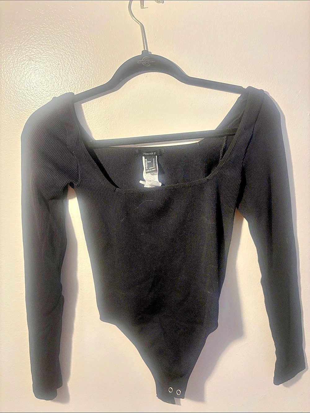 Forever 21 Black Long Sleeve Bodysuit